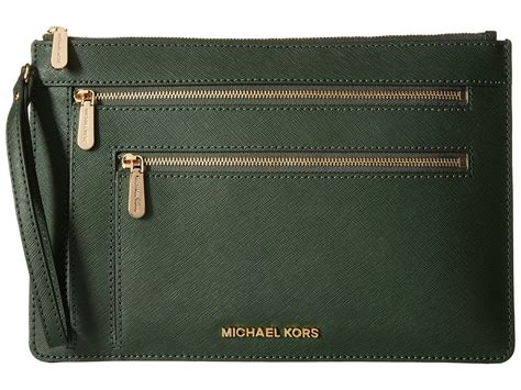 michael michael kors jet set travel xl triple zip clutch moss